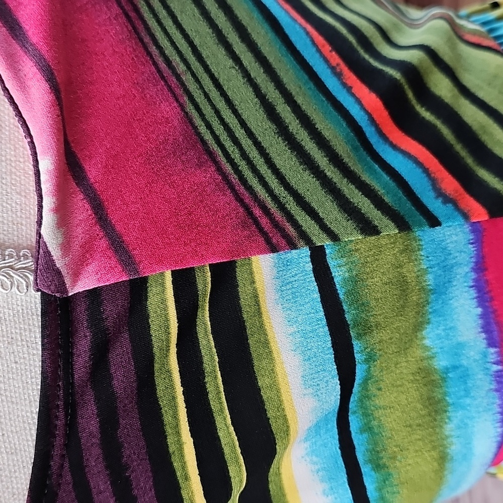 NY COLLECTION COLORFUL BOHEMEIN FESTIVAL SWEETHEART NECKLINE PULLOVER DRESS - Picture 4 of 8